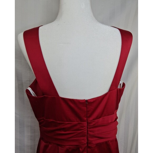 Vintage David's Bridal Dress Halter Pleated Fit & Flare Candy Apple Size 14 - Picture 8 of 14